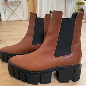 Mango Chunky Brown Boots